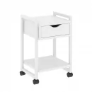 Тумба на колесных опорах с ящиком и полкой LOFT VR.L-T1.K Металл белый Белый Бриллиант_0