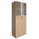 Шкаф книжный со стеклом в раме без топа YALTA LT-ST 1.7R Снежная Патина_13