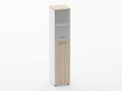 Шкаф 4 узкий  верх стеклянная дверь Deka 10.19.19Л Дуб Сантана светлый/Белый_60