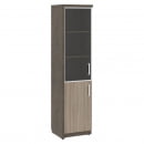 Шкаф узкий комбинированный левый WOOD&STONE СФ-534591 Бетон Чикаго темный Дрифтвуд_8