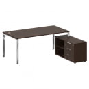 Стол рабочий руководителя с опорной тумбой левый METAL SYSTEM DIRECT БГ.СРТ-5.9 Пр Венге Цаво_9