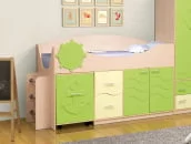 Уголок школьника Юниор-12.1 МДФ матовый Дуб молочный/Светло-зеленый/Ваниль_0