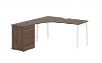 Стол эргономичный с тумбой (левый) EDIS ELCET 1518 L Дуб Денвер темный Белый_15