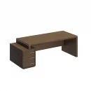 Стол руководителя правый на опорной тумбе малой VELAR ВЛ 149 ДТ Дуб табачный_9