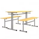 Стол обеденный 4-х местный с двумя подвесными скамьями АЛц.СТШС-4_13