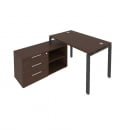 Рабочая станция на П-образном м/к с опорной тумбой левая Metal System Б.РС-СТС-2.2 Л Венге/Антрацит_20