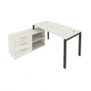 Рабочая станция на П-образном м/к с опорной тумбой левая Metal System Б.РС-СТС-2.3 Л Наварра/Антрацит_21