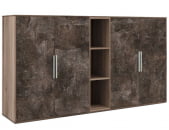 Шкаф средний 4 створки B-TONE BTN36153242 Вяз Бетон темный_9