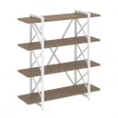 Стеллаж на регулируемых опорах - 4 полки LOFT VR.L-MST.O-4.8V Металл белый Дуб Аризона_19
