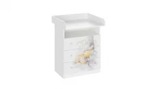 Комод комбинированный со столом пеленальным Тедди СМ-294.04.001 Белый с рисунком_0