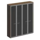 Шкаф для документов с высокими стеклянными дверями VELAR ВЛ 360-1 ДТ Дуб табачный_16