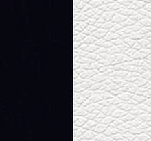 Черный матовый/Кожзам белый