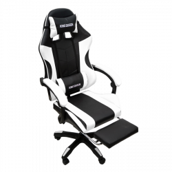 Геймерское кресло 1209-1 КИНГКУЕЕН, цвет черный/белый, 1209-1-блаcк-вхите-масс / KINGQUEEN, 1209-1-black-white-mass