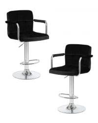 Стул барный ДОБРИН КРУГЕР АРМ (черный велюр (МДЖ9-101)) 2 шт / DOBRIN KRUGER ARM (MJ9-101))