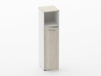 Шкаф 3 узкий закрытый с нишей Дека 10.16.13Л Дуб Сантана светлый/Белый / Deka