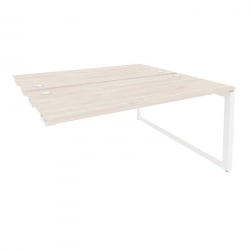 Стол-приставка двойной на О-образном м/к к опорым элем. ОНИКС О.МО-Д.СПР-4.7 Денвер Светлый/Белый / ONIX O.MO-D.SPR-4.7