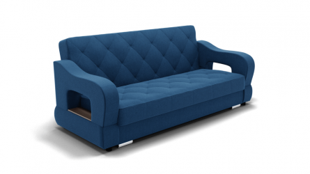 Диван Бруно-2 (ЗР) Цвет фасада: Синий; Тип: Прямой; Материал фасада: Металл/Велюр