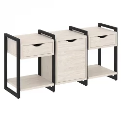 Тумба на регулируемых опорах наборная. Вариант №6 ЛОФТ ВР.Л-ТН-6.О Металл черный Денвер светлый / LOFT VR.L-TN-6.O