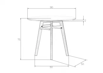 Маленький обеденный стол ДОБРИН АЛБЕРТ 90 Белый / DOBRIN ALBERT