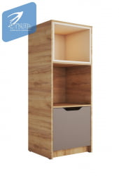 Стеллаж РИCХ СЖ-002 Миндаль/Глиняный серый/дуб крафт золотой / RICH