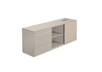 Тумба опорная 1700 левая Атлас НЗ-0221.ГС.ЙН.Л Серый камень Ясень Наварра / Atlas NZ-0221.GS.YN.L