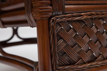 Комплект для отдыха АНДРЕА (диван + 2 кресла + журн. столик со стеклом + подушки) Пекан Вашед (античн. орех), Ткань рубчик, цвет кремовый / ANDREA Pecan Washed