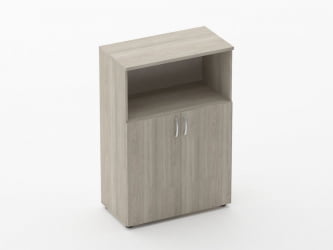 Шкаф средний полуоткрытый Глассй 6.12.121 Дуб сантана светлый / Glassy