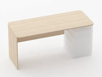 Стол прямой под встроенную тумбу Глассй 1.101.16Пр Дуб молочный / Glassy