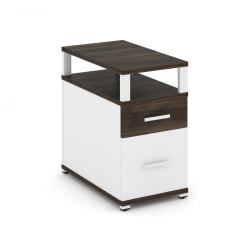 Тумба опорная/приставная с ящиком, распашным фасадом и надставкой CОНCЕПТ CН.ТГП-002 Б/В Дуб Мали Белый бриллиант Белый / CONCEPT CN.TGP-002 B/W