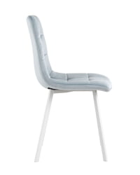 Комплект из двух стульев Чиллй велюр серо-голубой ножки металл белые / Chilly