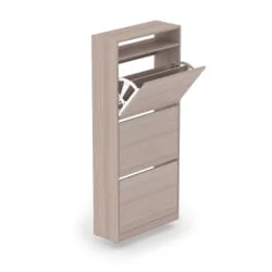 Тумба для обуви 3-х уровневая Ясень шимо светлый