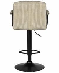 Стул барный ДОБРИН КРУГЕР АРМ БЛАCК (бежевый вельвет (ЛАР-Е2041-04)) / DOBRIN KRUGER ARM BLACK (LAR-E2041-04))