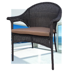 Плетеное кресло ЛВ-140Б Бровн с подушкой в комплекте / LV-140B Brown