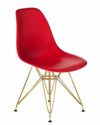 Стул обеденный ДОБРИН ДСР (ножки золотые, цвет красный (Р-02)) 4 шт / DOBRIN DSR (R-02))