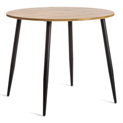 Круглый стол УРАНУС ЛДСП/металл, 90кс90кс77 см, Дуб вотан/Черный / URANUS 90x90x77