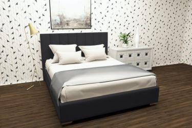 Кровать 80 на 200 Терра без основания Материал фасада: Металл/Велюр; Спальное место: 800х2000 мм; Цвет: Темно серый