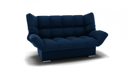 Диван Клик-Кляк (ЗР) Цвет фасада: Синий; Тип: Прямой; Материал фасада: Металл/Велюр