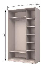 Шкаф-купе эконом Хит-24-14-77 Лондон Ясень шимо светлый