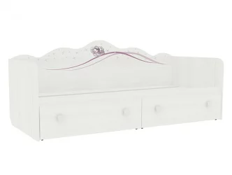 Кровать Фэнтези МДФ-07 Белый рамух / MDF-07