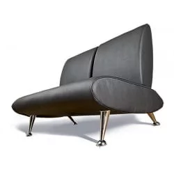 Диван офисный двойной Клерк 7 черный Екотекс 3001 / Ecotex