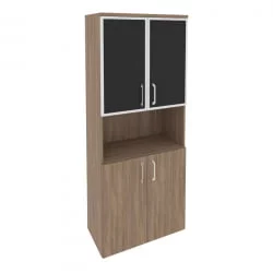 Шкаф высокий широкий ОНИКС О.СТ-1.4Р блаcк Дуб Аризона / ONIX O.ST-1.4R black