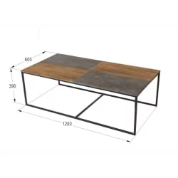 Стол журнальный Фьюжн Дуб американский/серый бетон