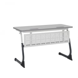 Парта двухместная регулируемая по высоте СМАРТЙ ПЛУС (рост 5-7) Антрацит/Белый/Серый / SMARTY PLUS