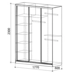 Шкаф-купе Бассо 1-600 бабочки Венге