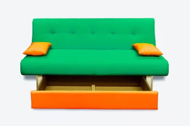 Диван тканевый МАНГО 4 (2 категория) Зеленый Оранжевый / MANGO