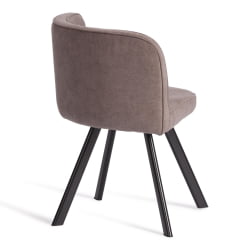 Комплект (стол, 4 стула) КУАДРОН (мод. ПТ14) Стол: МДФ/металл, стул: металл/шенилл, 100х100х73 см, 69х56х71 см, Моча (мокко) ЛЙ1701-27/черный / QUADRON (mod. PT14) Mocha LY1701-27/черный