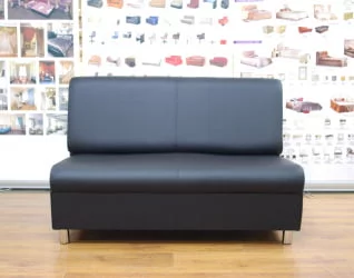 Диван офисный Клерк 9 двойная без подлокотников черный Екотекс 3001 / Ecotex