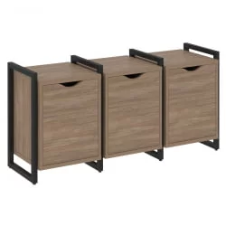 Тумба на регулируемых опорах наборная. Вариант №5 ЛОФТ ВР.Л-ТН-5.О Металл черный Дуб Аризона / LOFT VR.L-TN-5.O