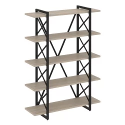 Стеллаж на регулируемых опорах - 5 полок ЛОФТ ВР.Л-МСТ.О-5.8В Металл черный Дуб Аттик / LOFT VR.L-MST.O-5.8V