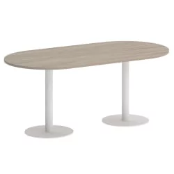 Стол овальный ХОМЕ ОФФИCЕ ВР.СП-5-180.1 Дуб Аттик/Белый металл / HOME OFFICE VR.SP-5-180.1